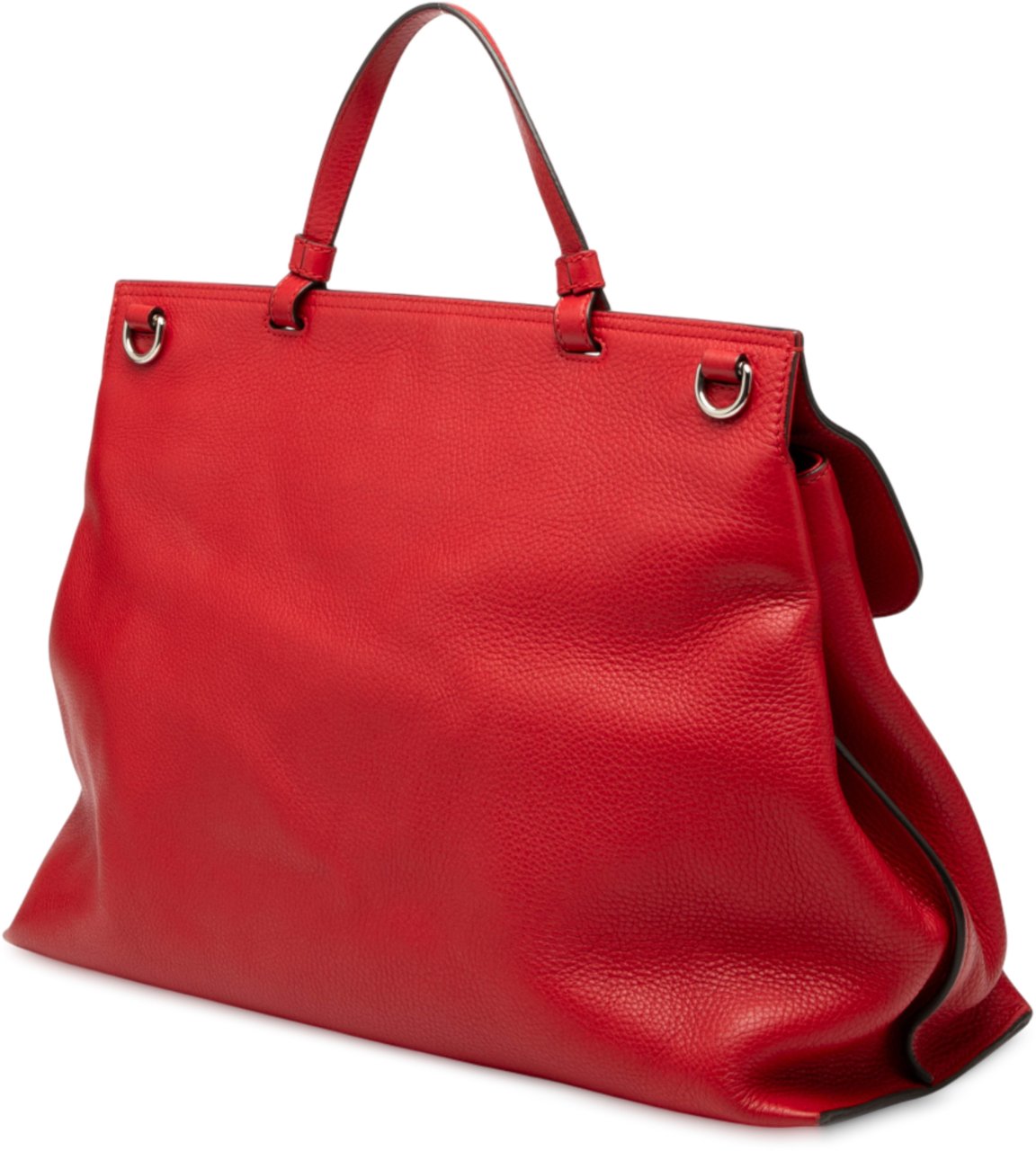 Gucci Large Leather Bamboo Daily Satchel Rood