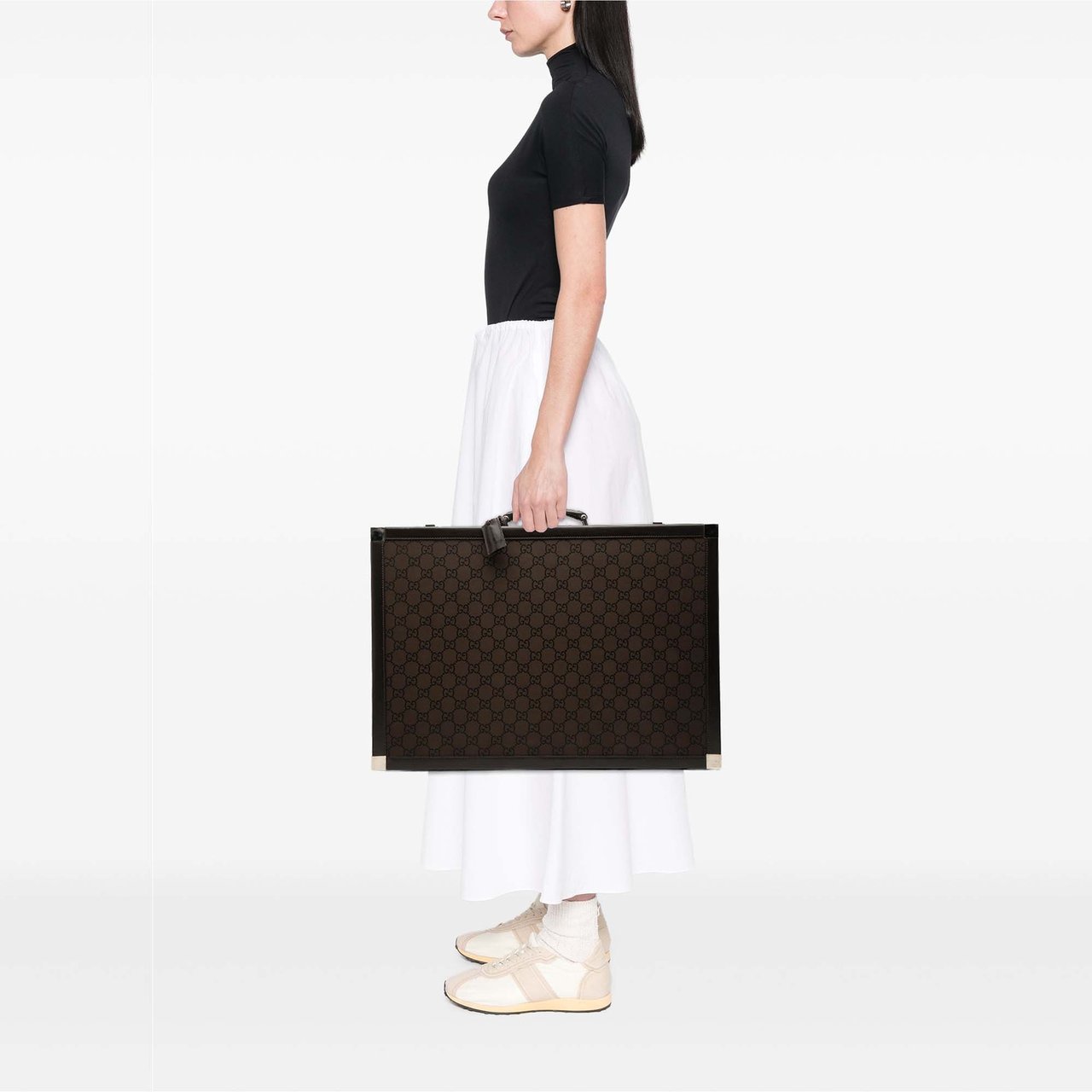 Gucci GG Canvas Trunk Suitcase Bruin