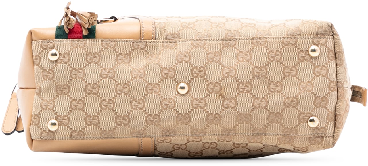 Gucci GG Canvas Horsebit Web Handbag Bruin