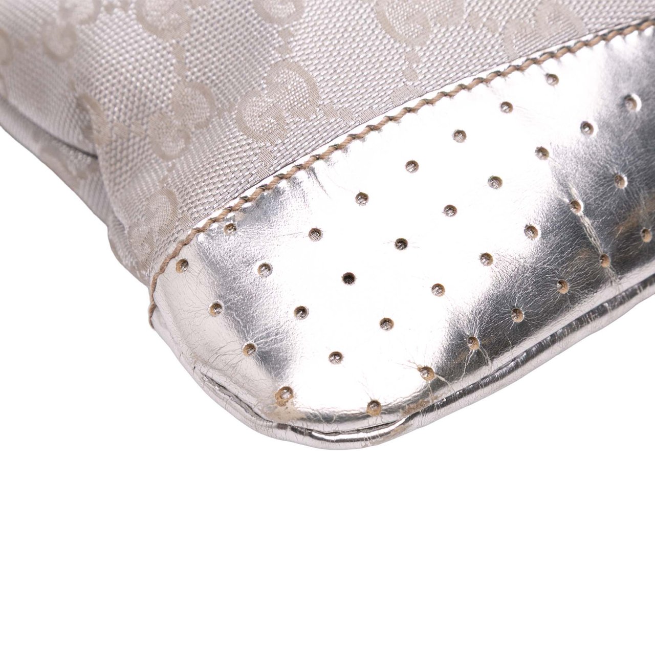 Gucci GG Canvas Web Crossbody Zilver
