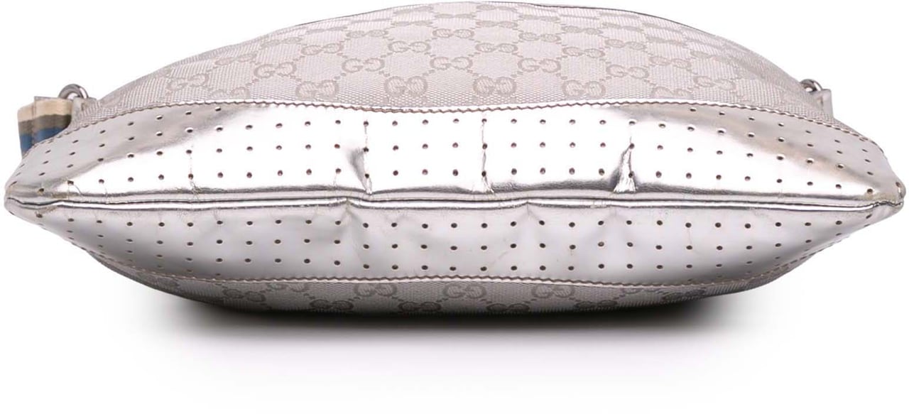 Gucci GG Canvas Web Crossbody Zilver