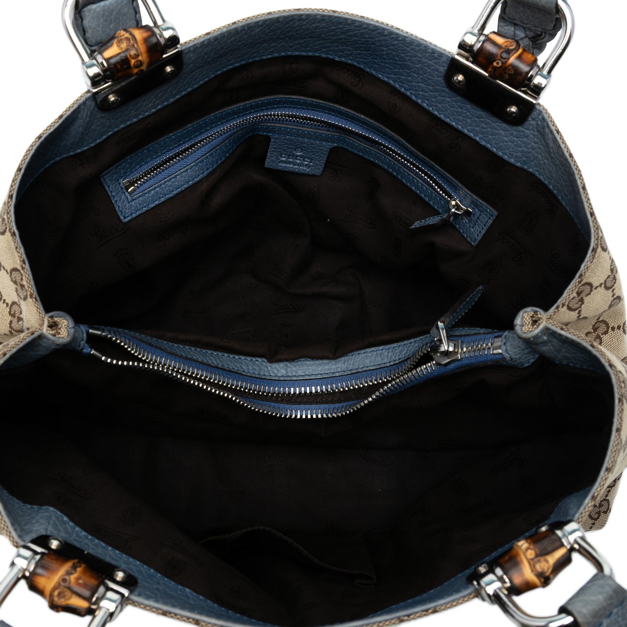 Gucci Medium GG Canvas Bamboo Libeccio Tote Bruin