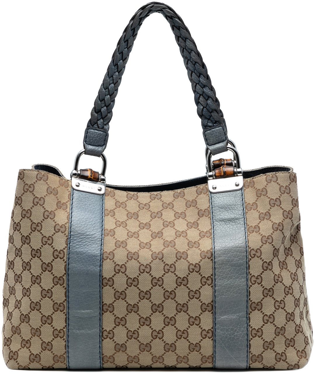 Gucci Medium GG Canvas Bamboo Libeccio Tote Bruin