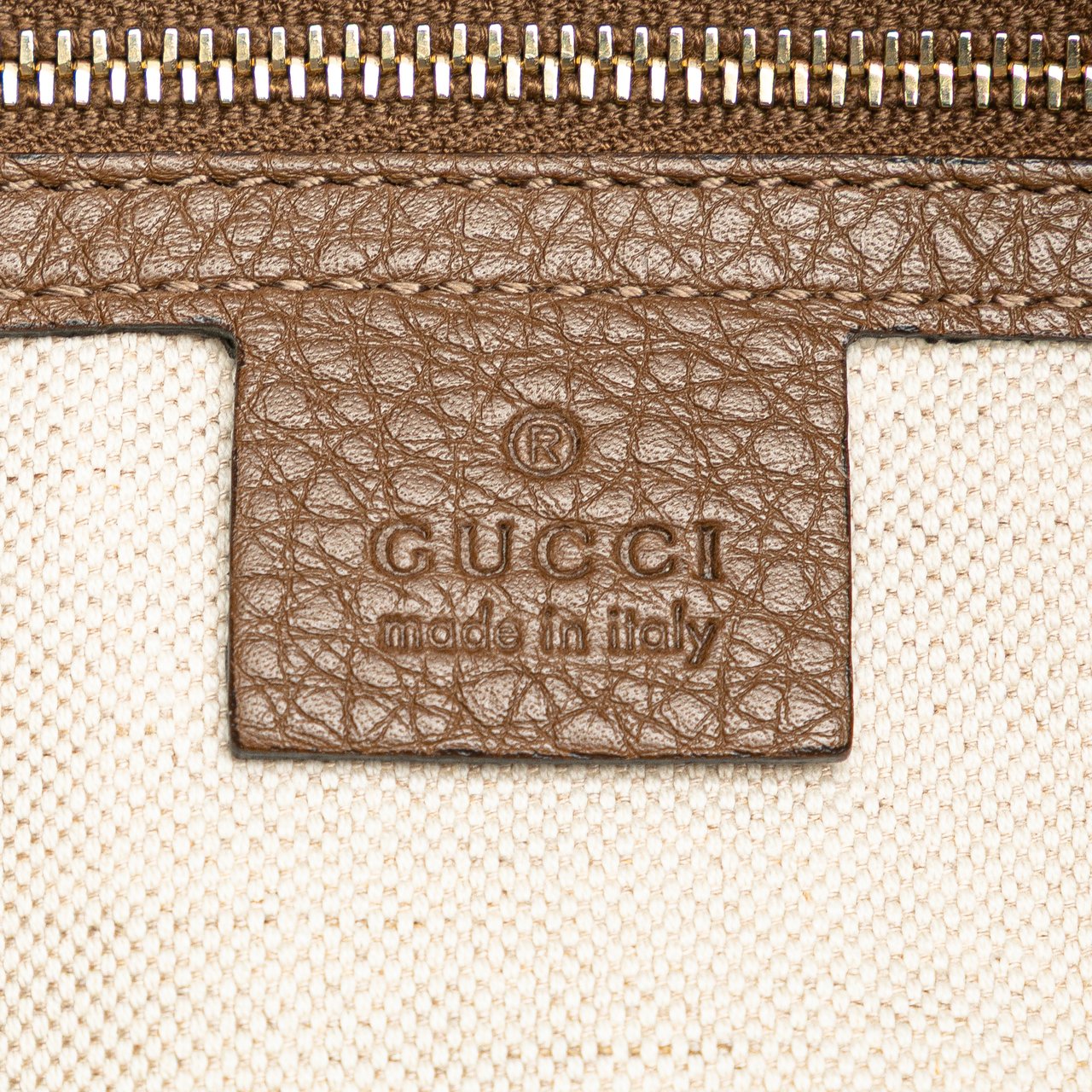 Gucci Large Calfskin Bamboo Shopper Satchel Bruin