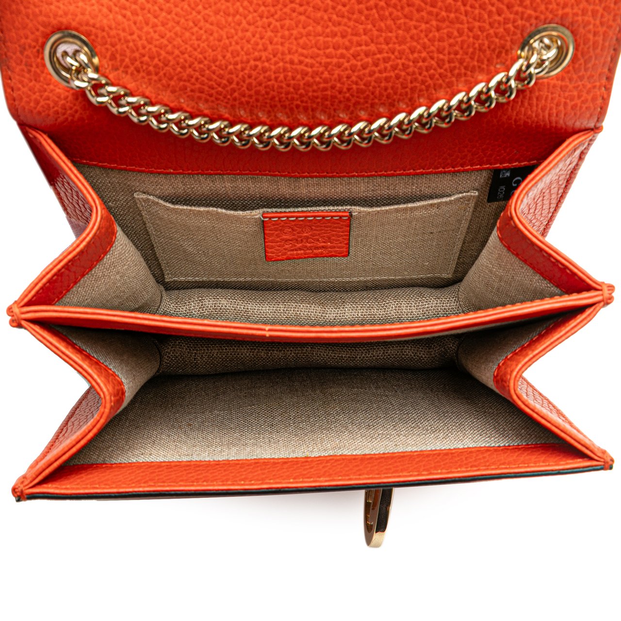 Gucci Small Dollar Calfskin Interlocking G Crossbody Oranje