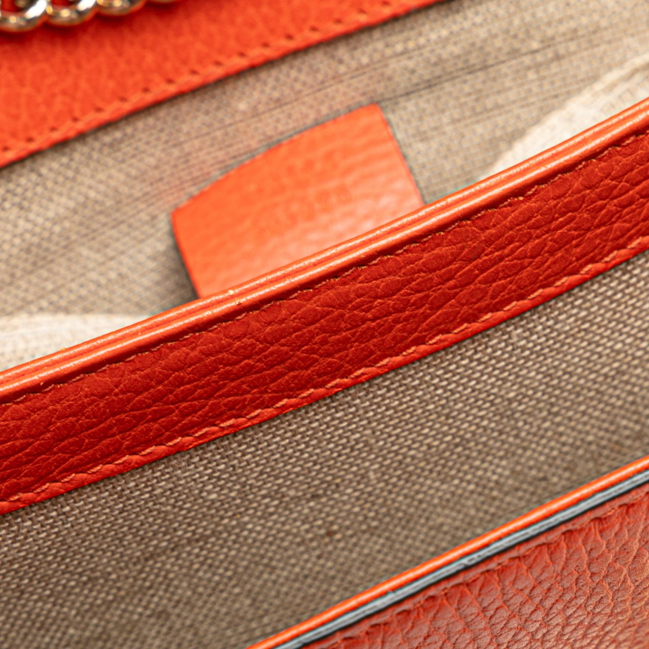 Gucci Small Dollar Calfskin Interlocking G Crossbody Oranje