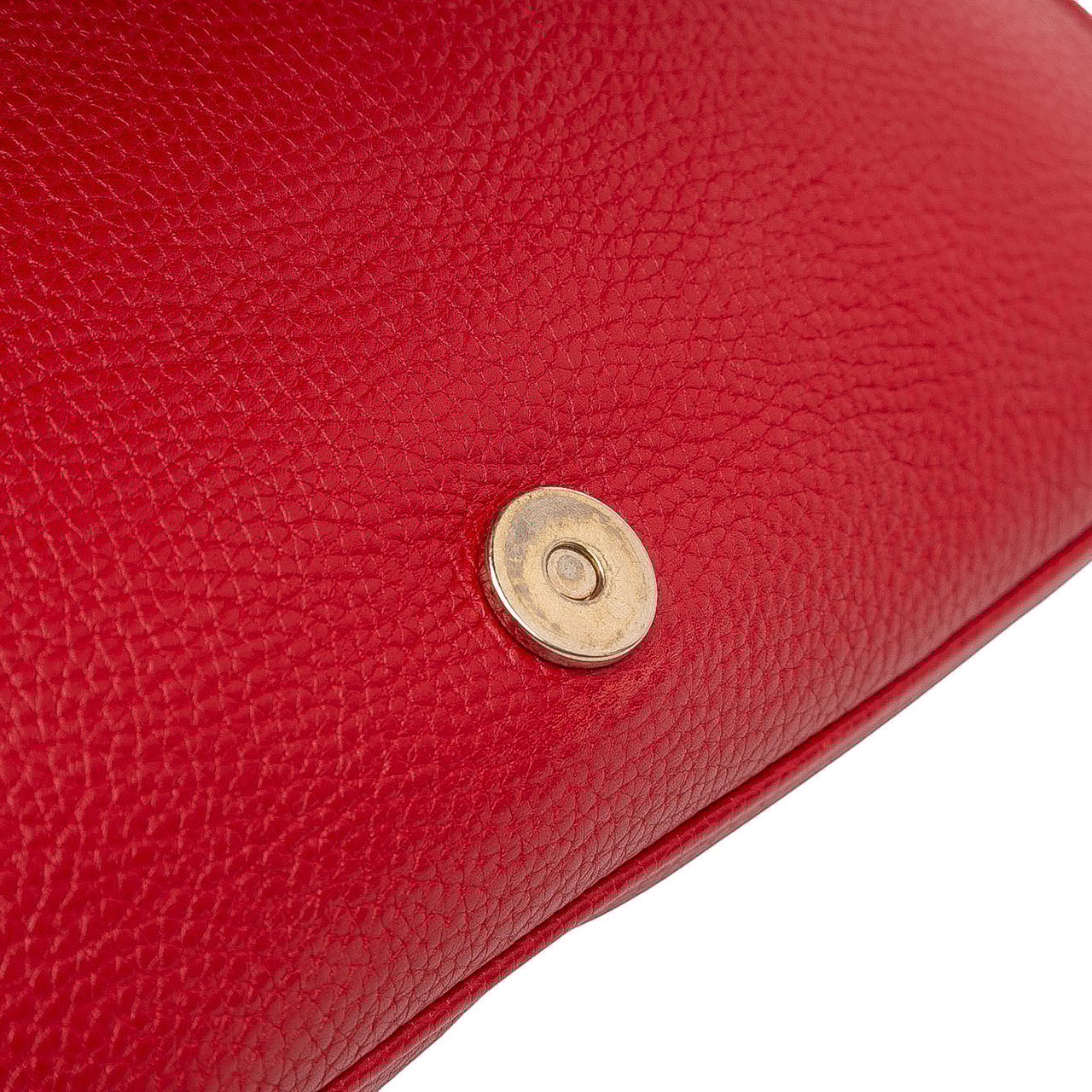 Gucci Medium Leather Soho Chain Flap Crossbody Rood
