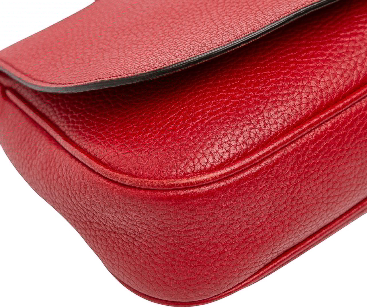 Gucci Medium Leather Soho Chain Flap Crossbody Rood