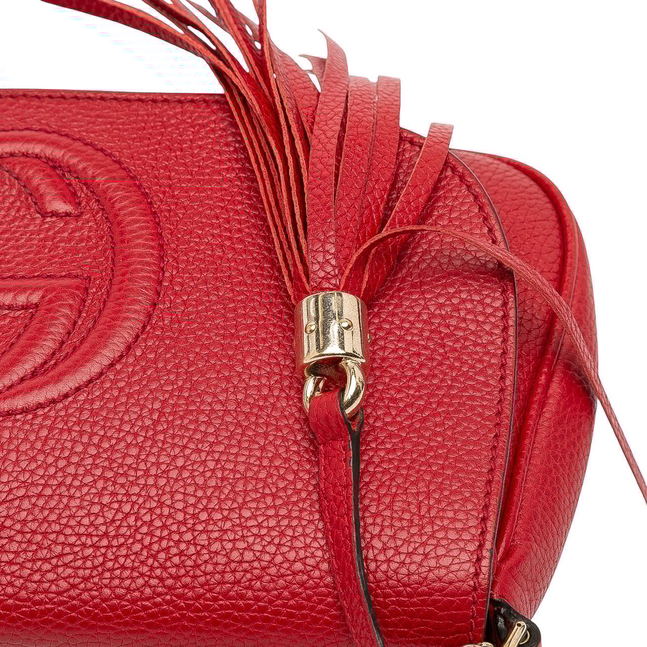 Gucci Medium Leather Soho Chain Flap Crossbody Rood