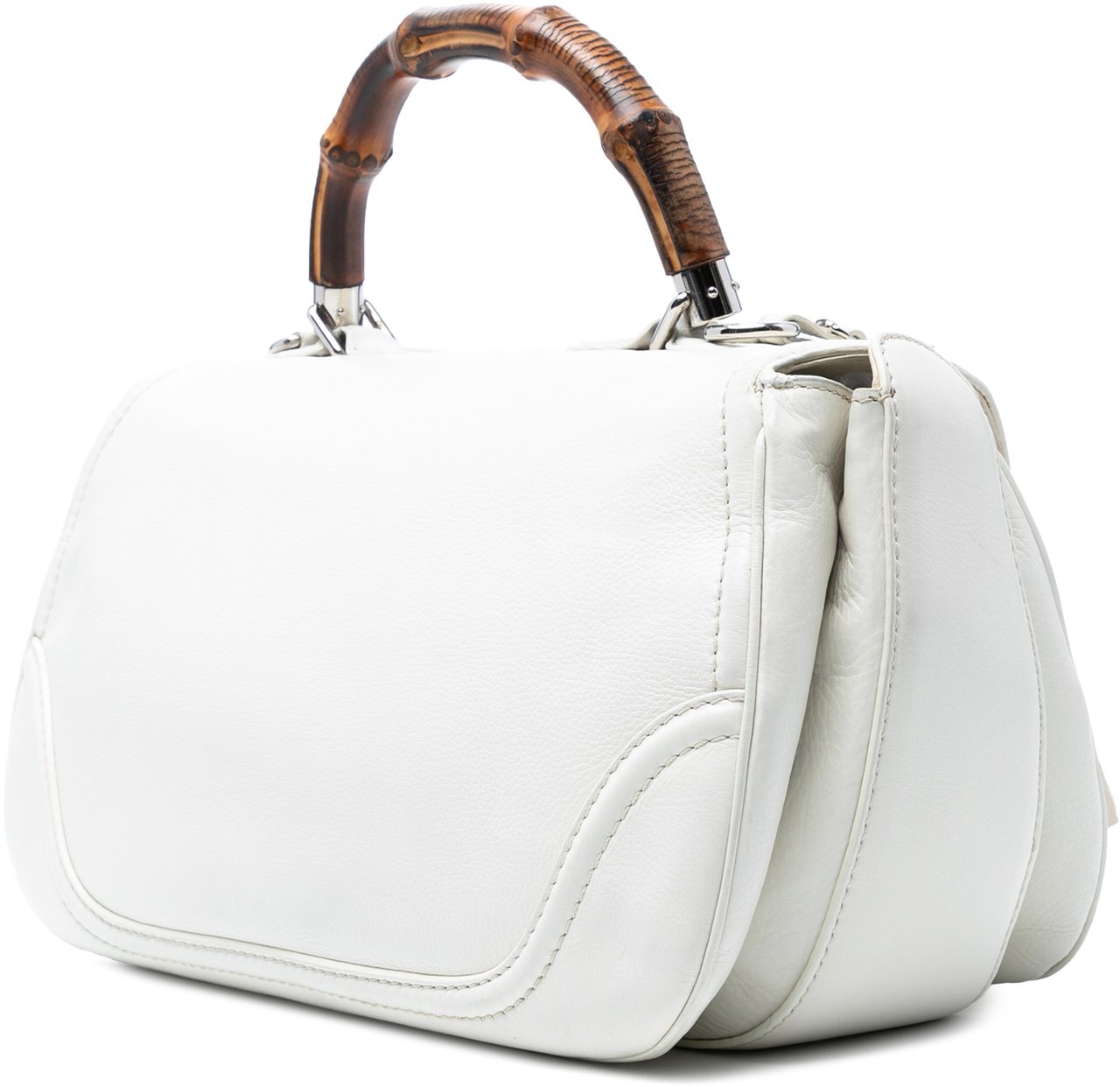 Gucci Large Pebbled Calfskin New Bamboo Top Handle Bag Wit