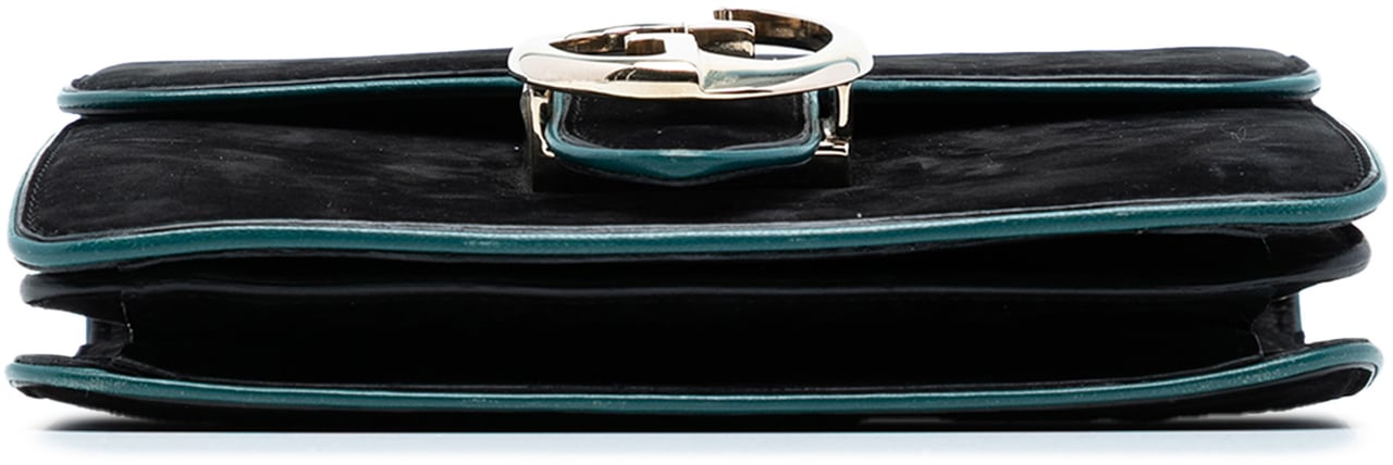 Gucci Nubuck 1973 Flap Handbag Zwart