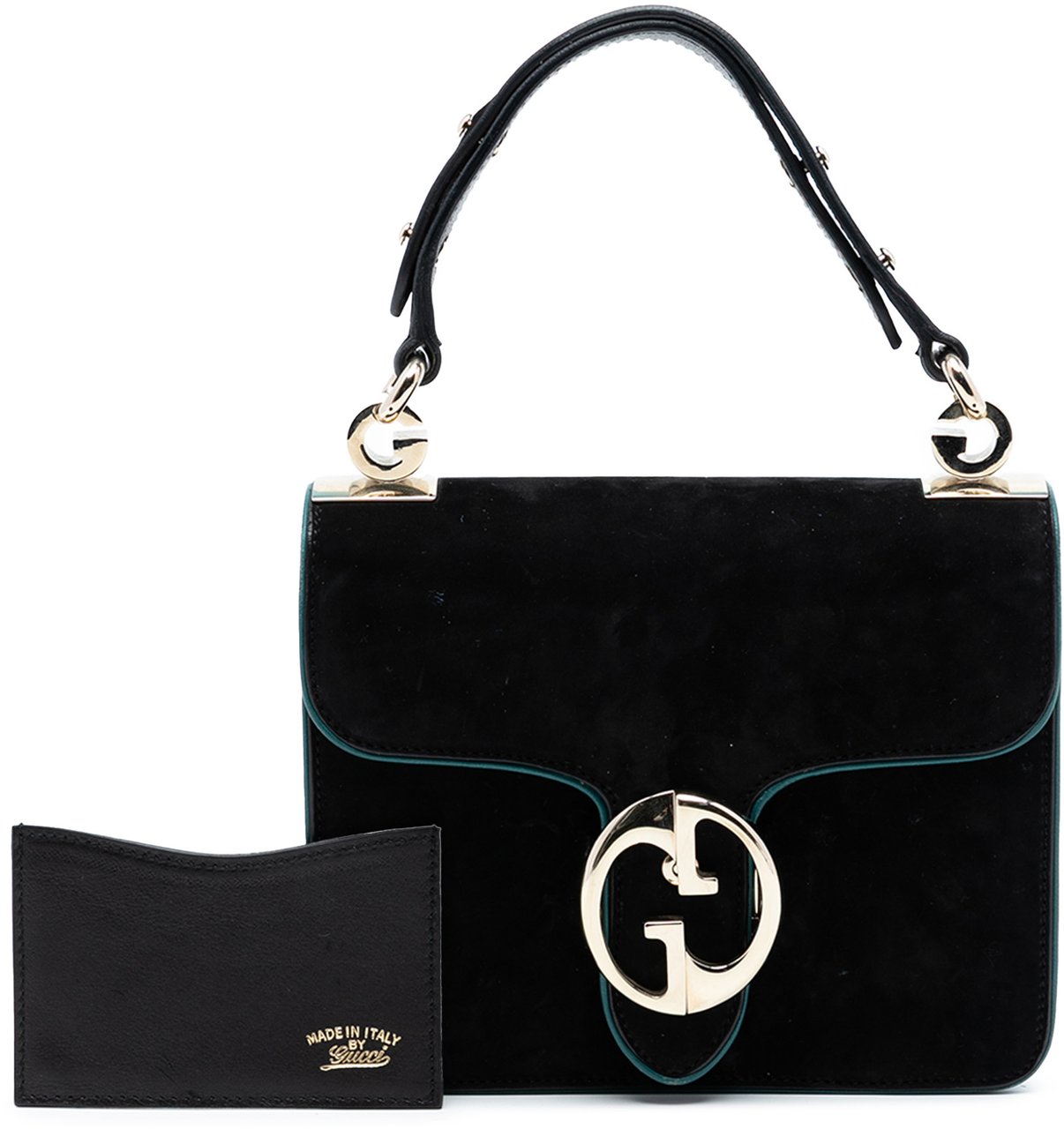 Gucci Nubuck 1973 Flap Handbag Zwart