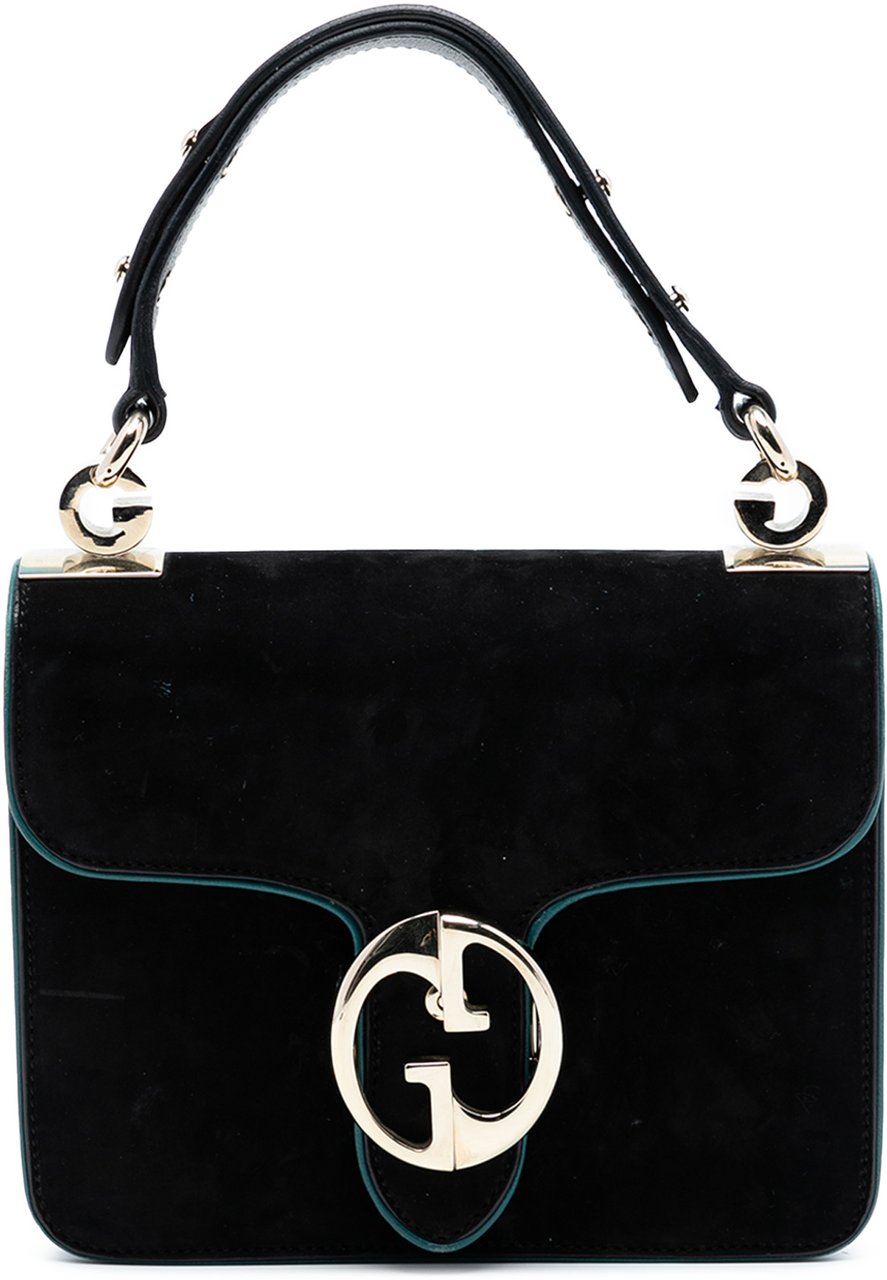 Gucci Nubuck 1973 Flap Handbag Zwart