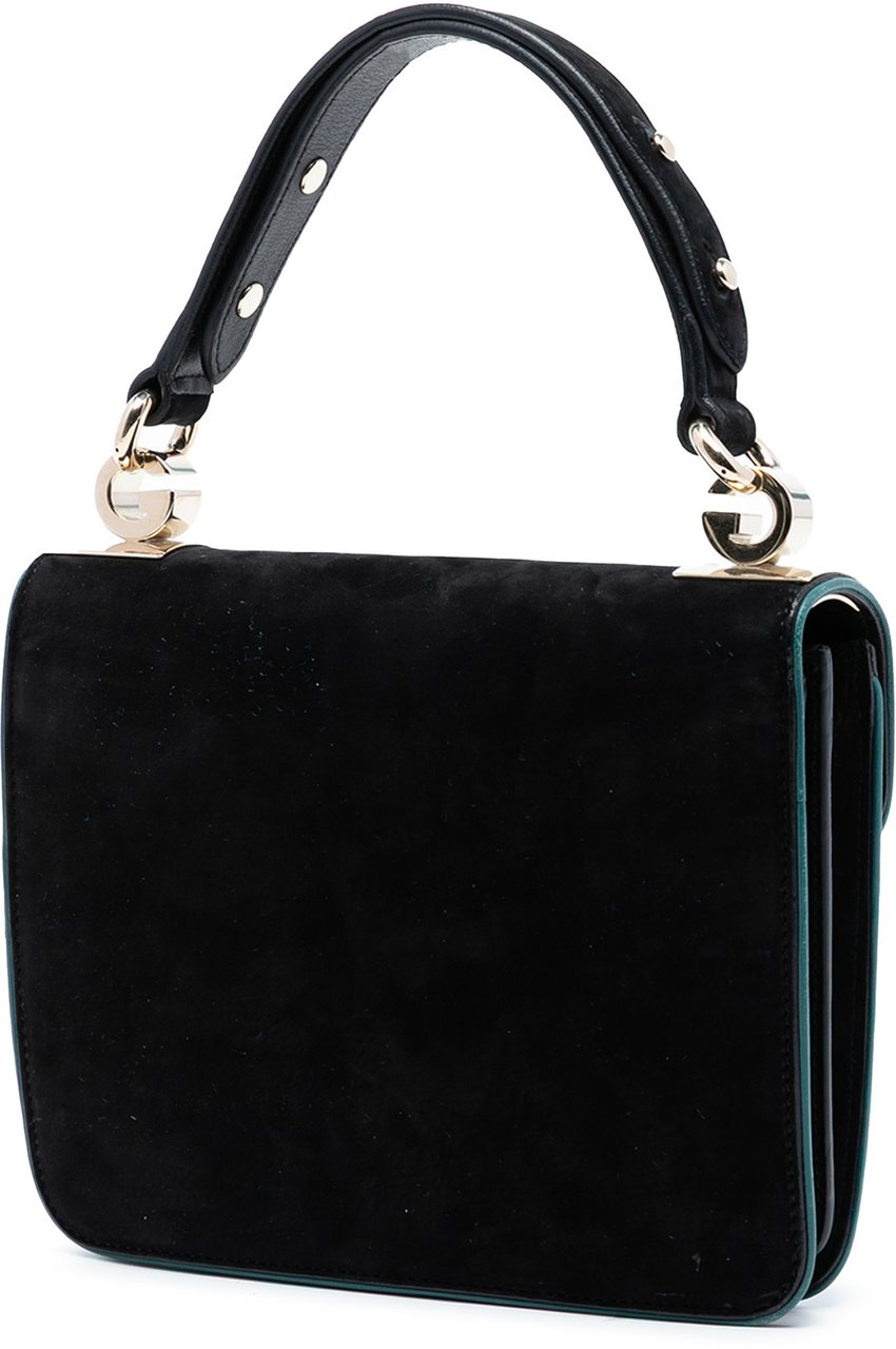 Gucci Nubuck 1973 Flap Handbag Zwart