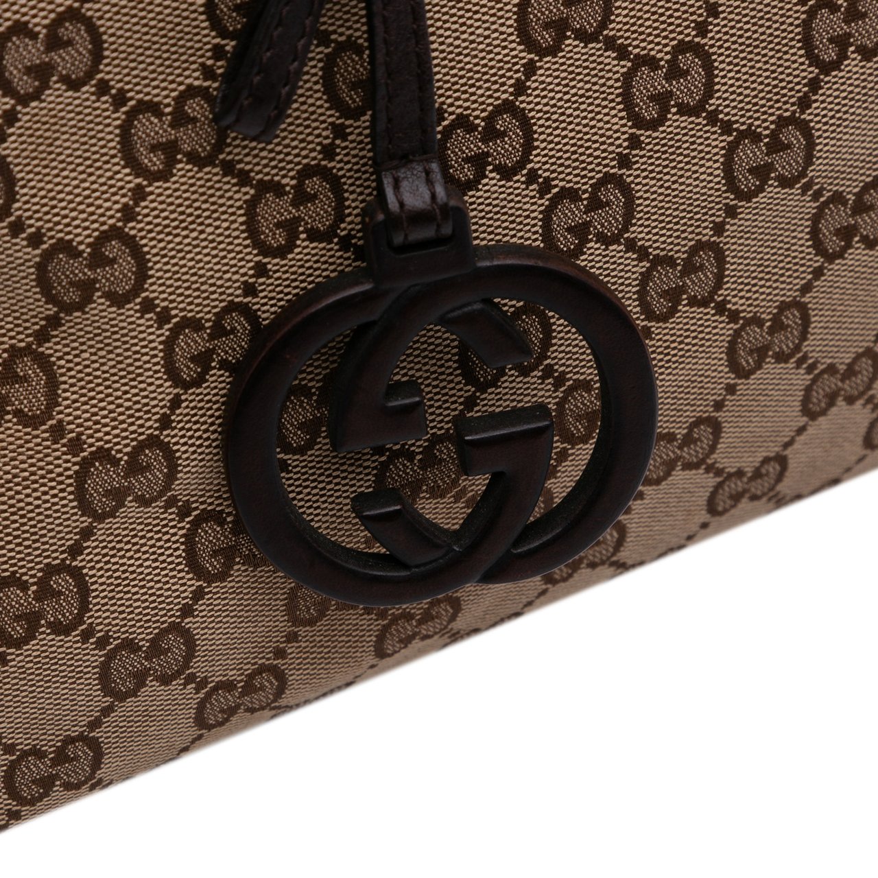 Gucci GG Canvas Charm Satchel Bruin