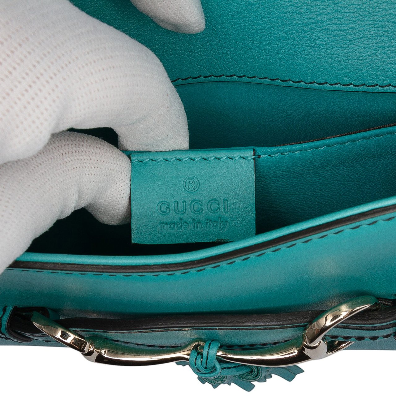 Gucci Small Leather Emily Crossbody Blauw