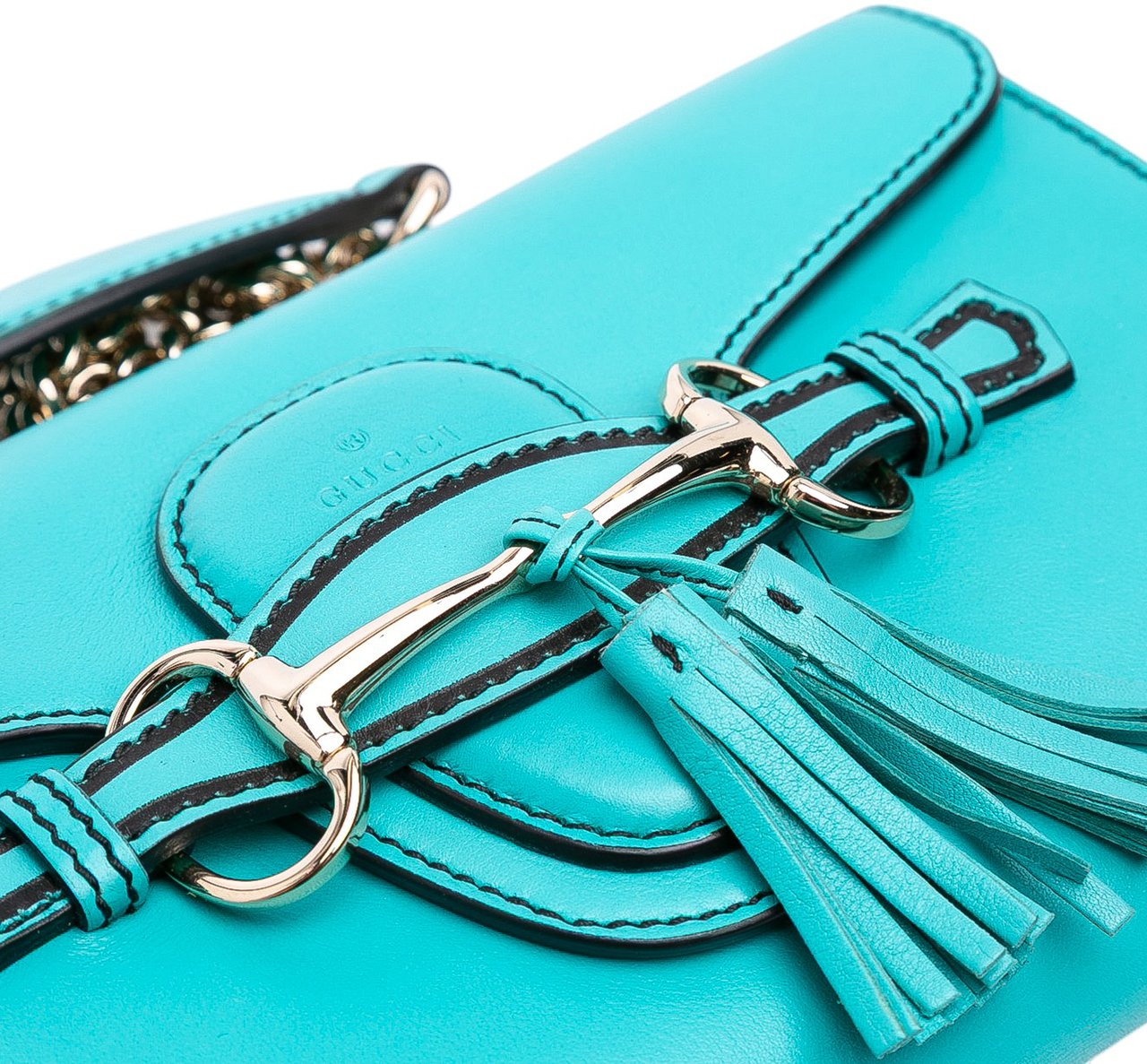 Gucci Small Leather Emily Crossbody Blauw