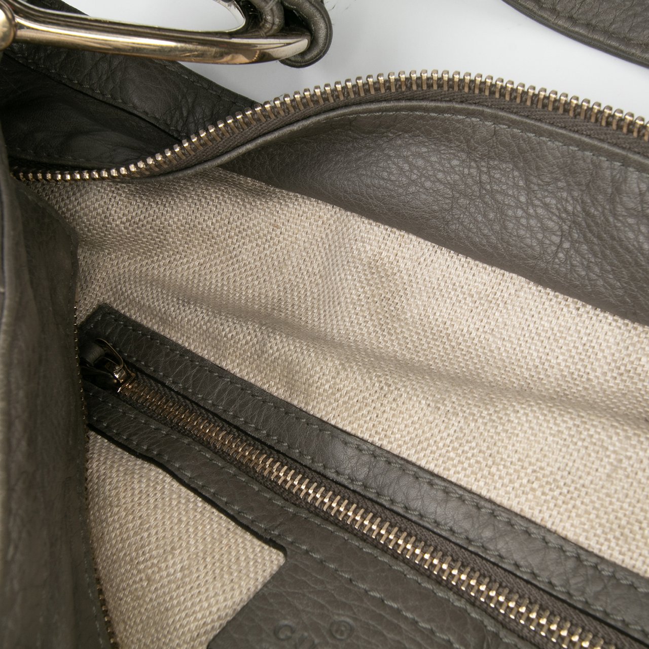 Gucci Leather Greenwich Hobo Grijs