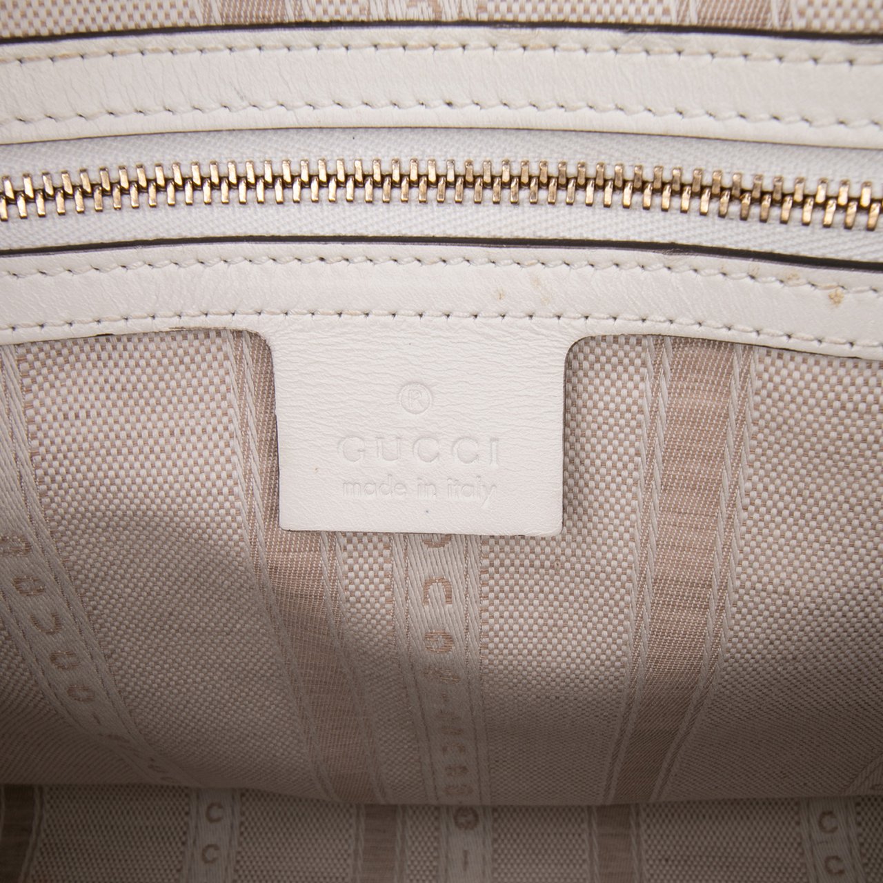 Gucci Medium Diamante Leather Boston Bag Wit