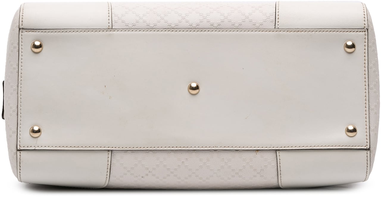 Gucci Medium Diamante Leather Boston Bag Wit