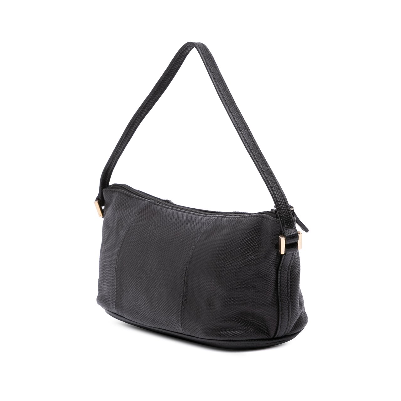 Gucci Lizard Embossed Calfskin Boat Zwart