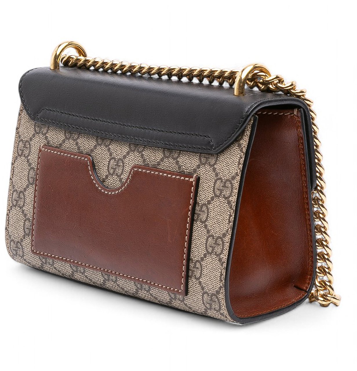 Gucci Small GG Supreme Padlock Crossbody Bruin