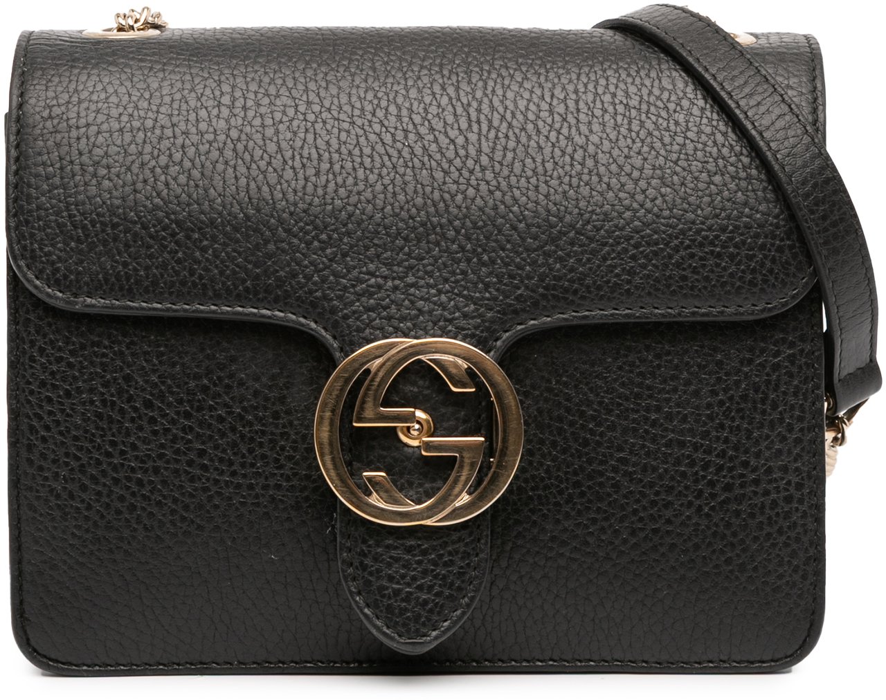 Gucci Small Dollar Calfskin Interlocking G Crossbody Zwart