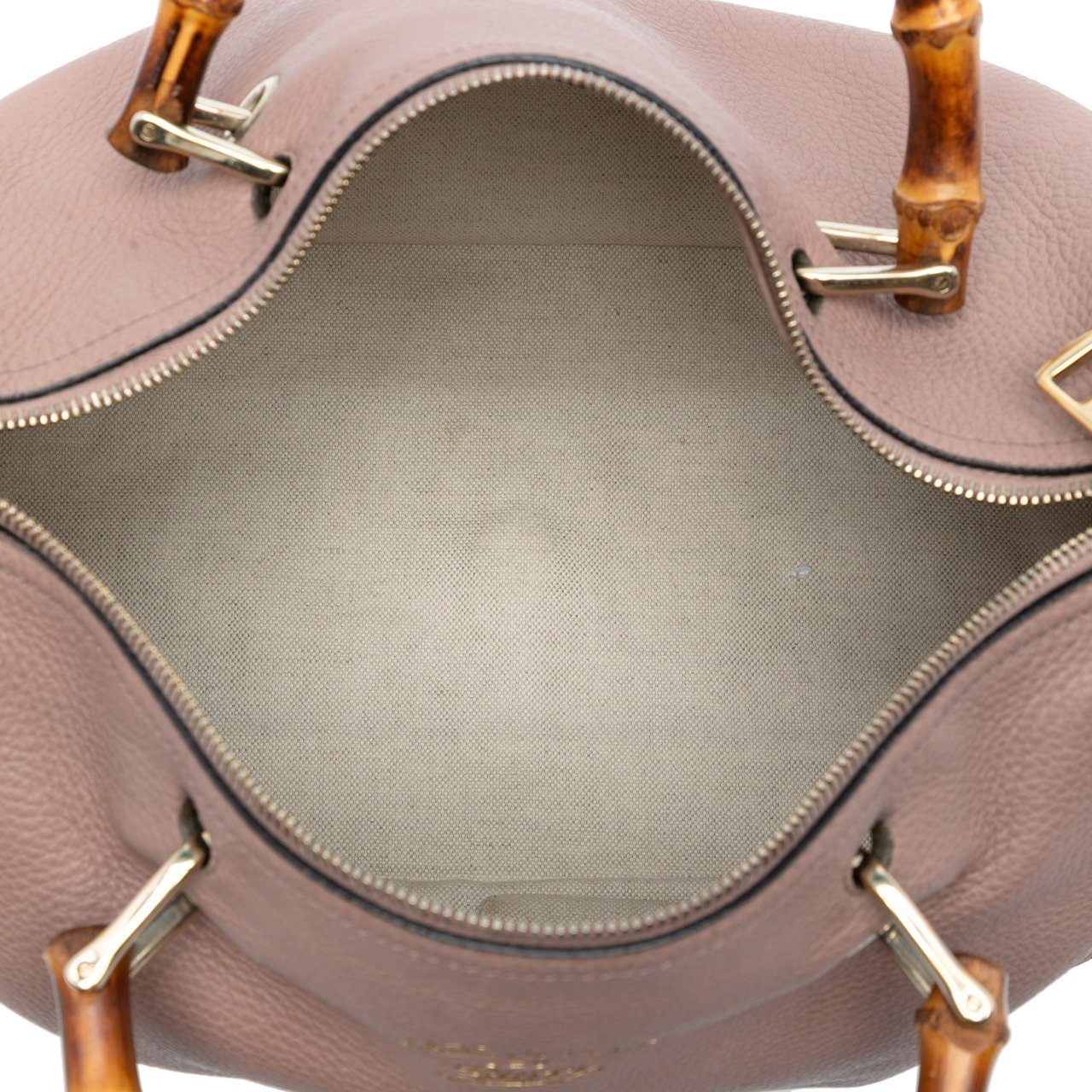 Gucci Medium Calfskin Bamboo Shopper Boston Bag Roze