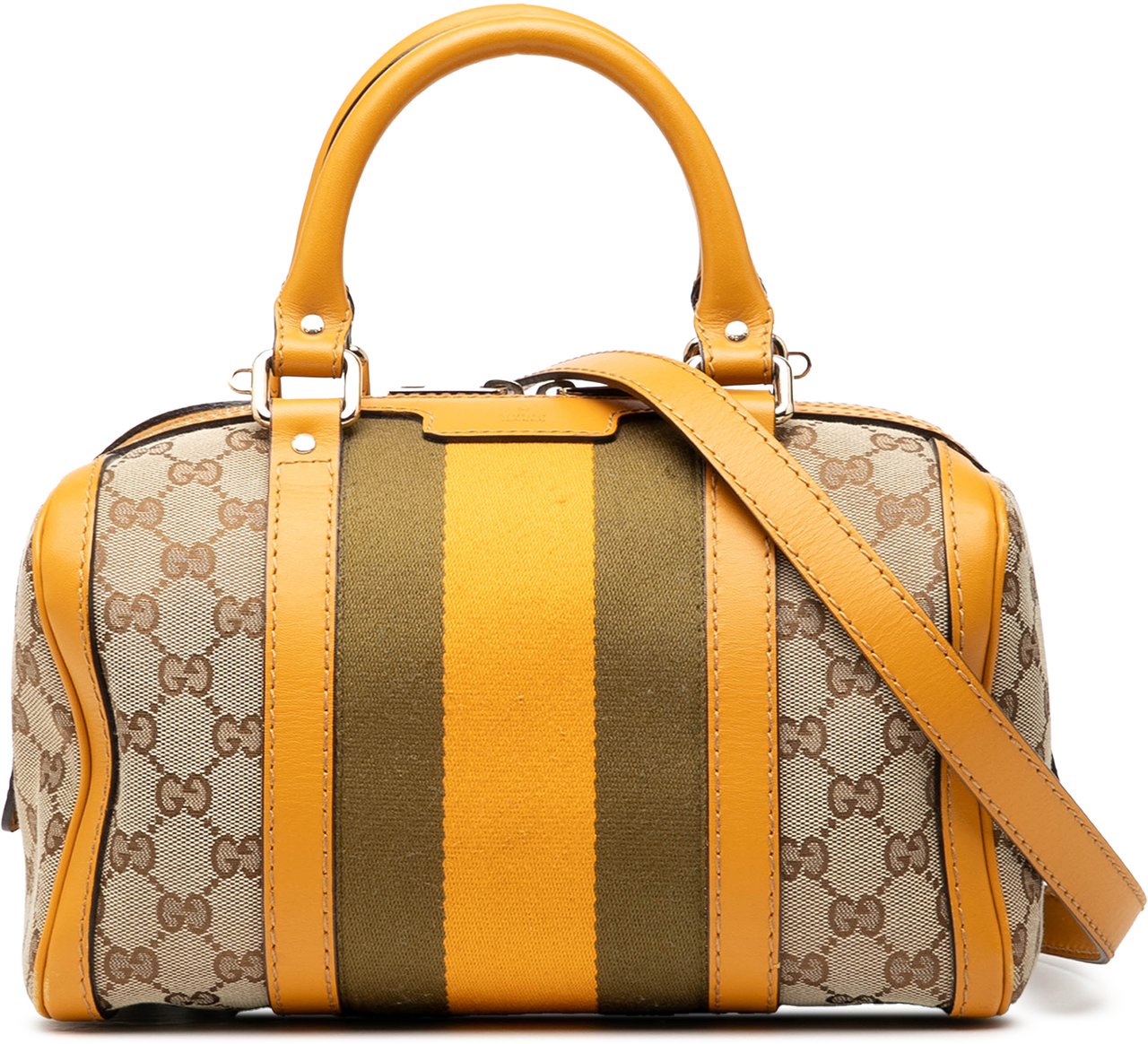 Gucci Small GG Canvas Web Joy Boston Bag Bruin