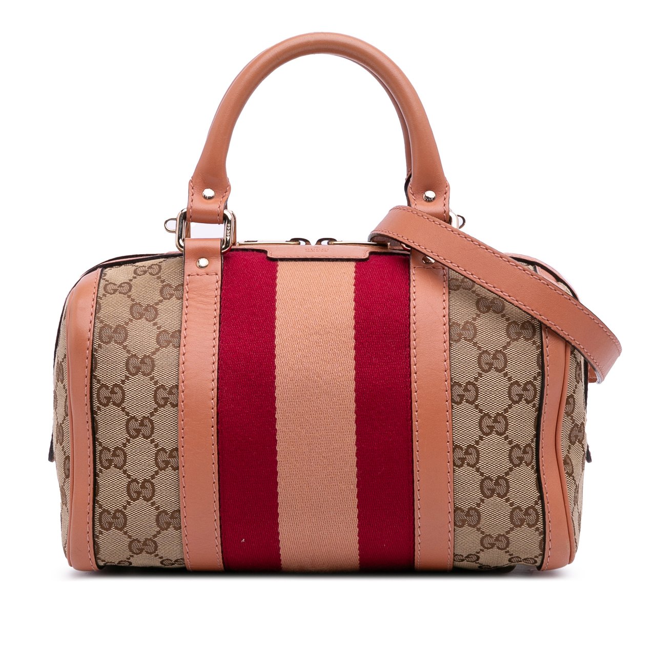 Gucci Small GG Canvas Web Joy Boston Bag Bruin