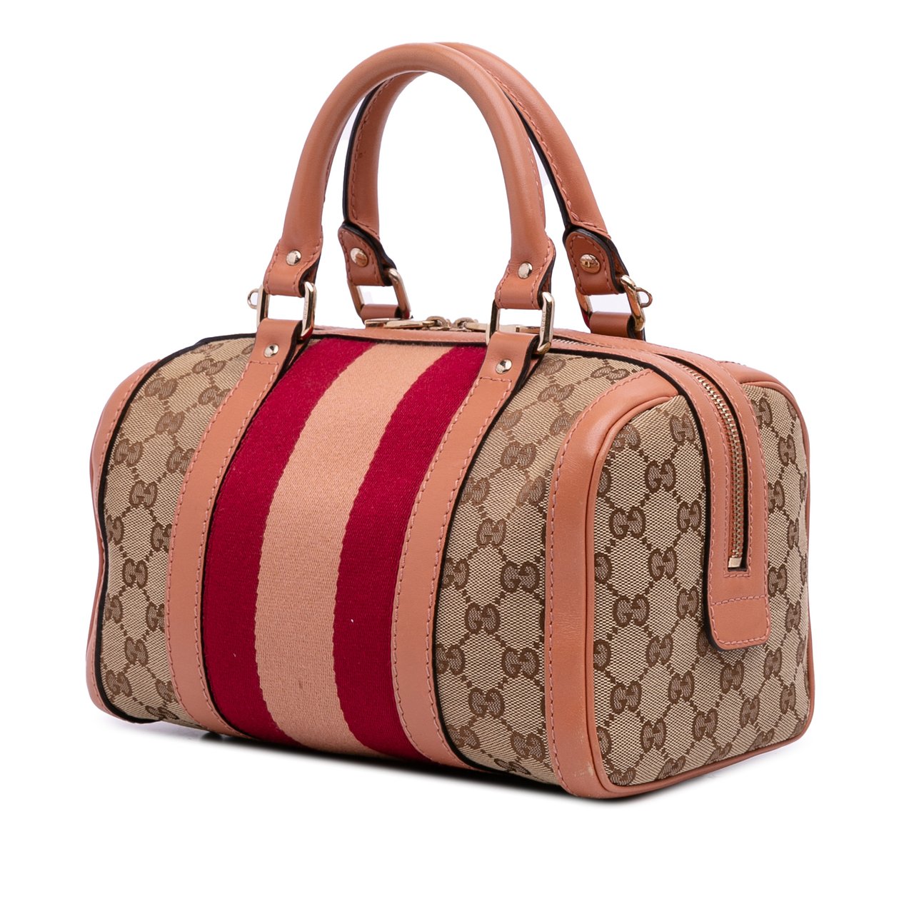 Gucci Small GG Canvas Web Joy Boston Bag Bruin