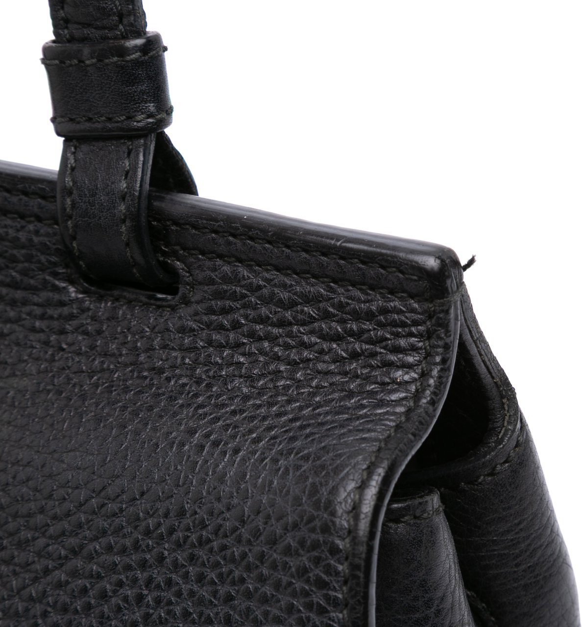Gucci Small Leather Bamboo Daily Satchel Zwart