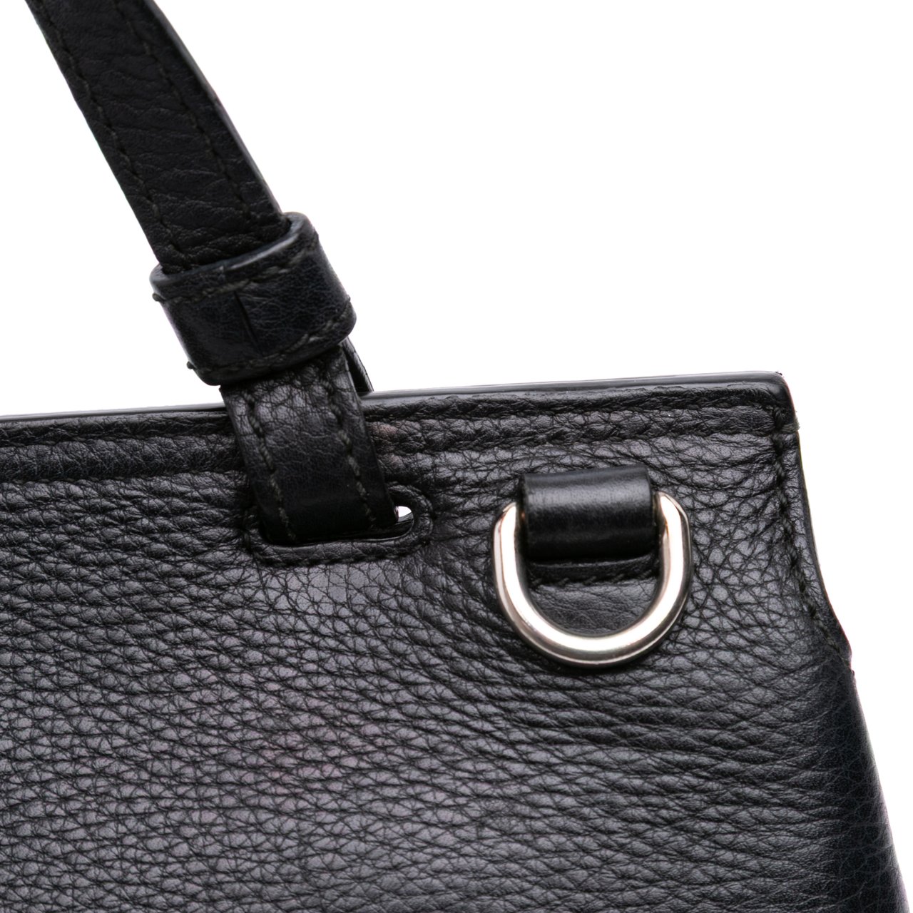 Gucci Small Leather Bamboo Daily Satchel Zwart
