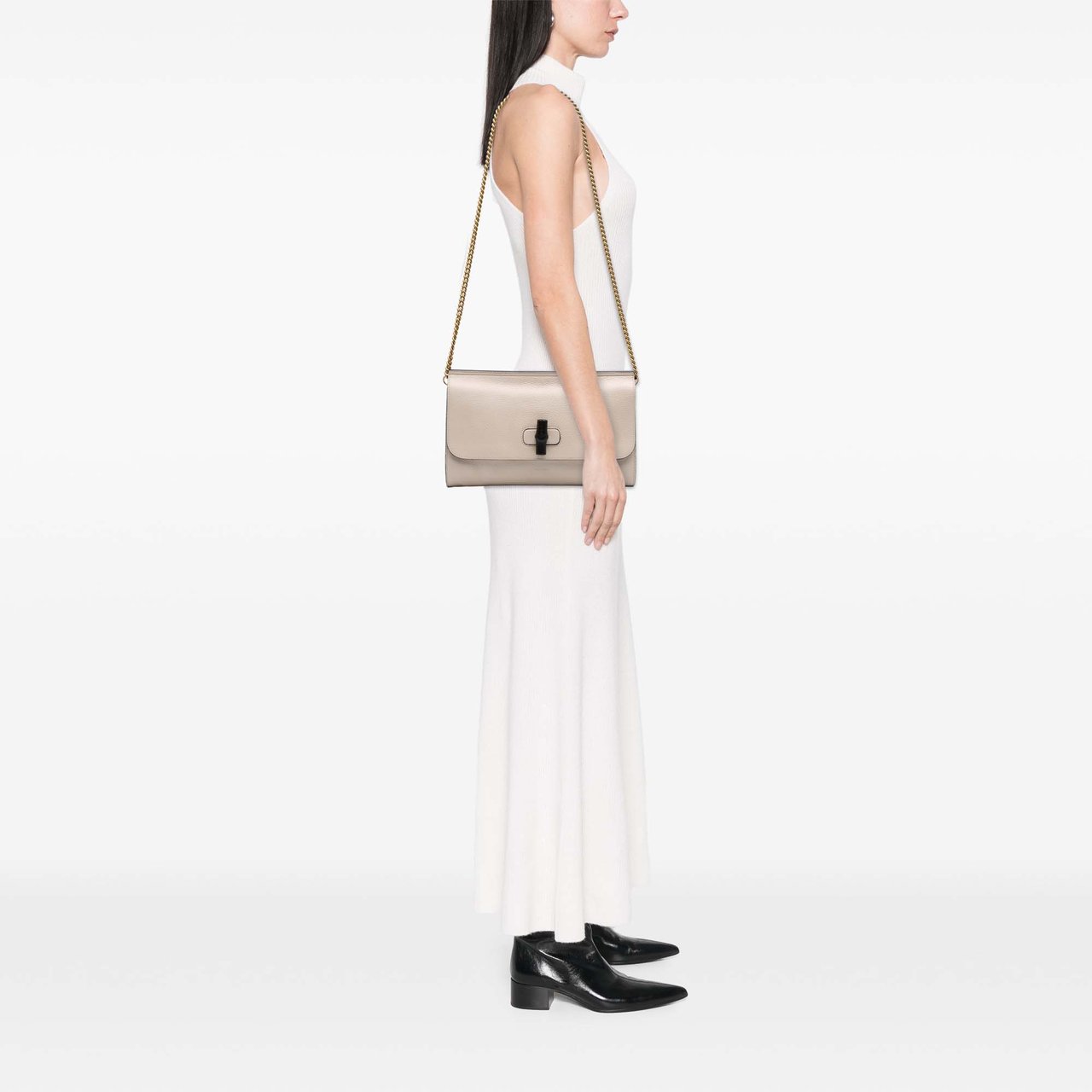 Gucci Leather Bamboo Daily Crossbody Wit