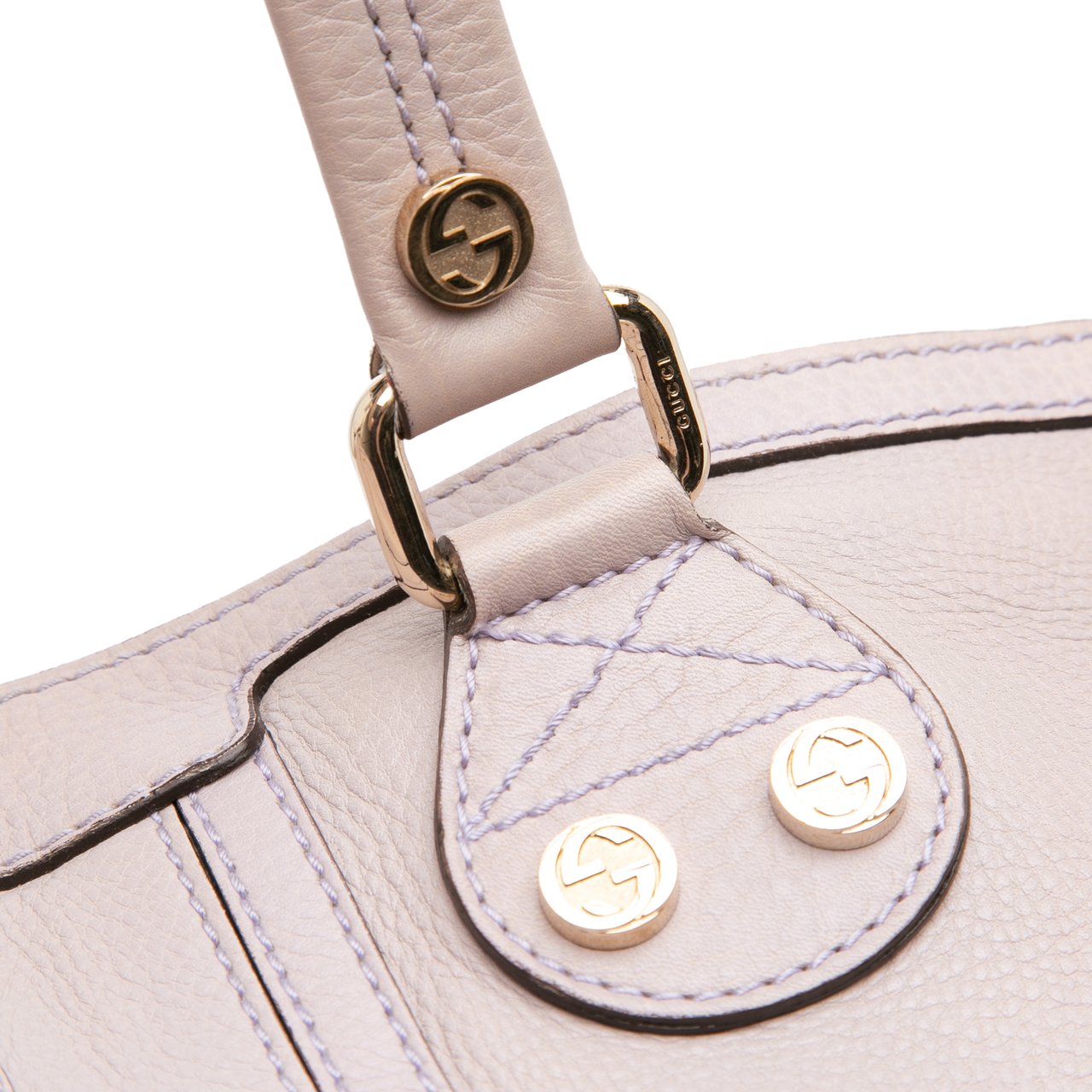 Gucci Large Pebbled Calfskin Sunset Tote Paars