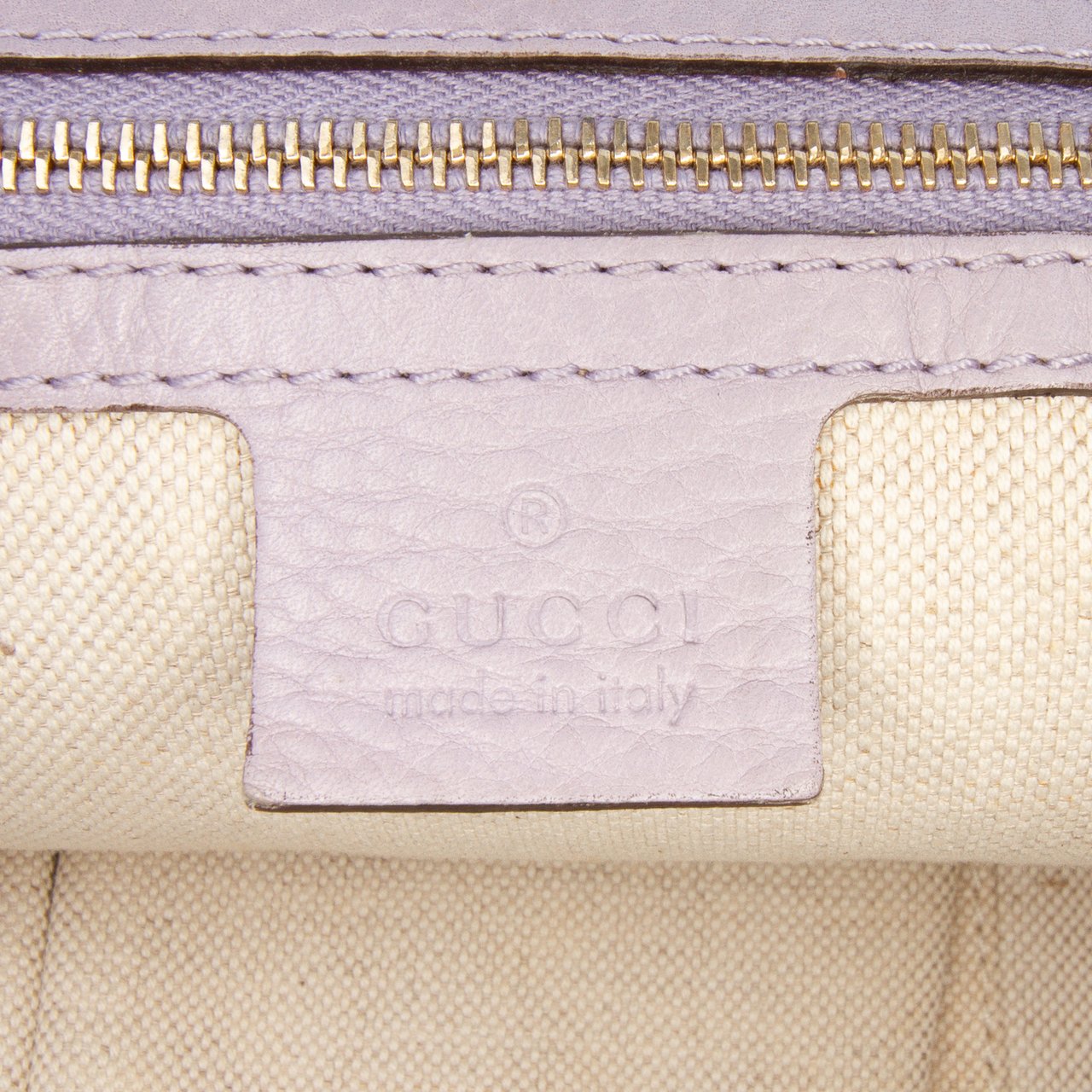 Gucci Large Pebbled Calfskin Sunset Tote Paars