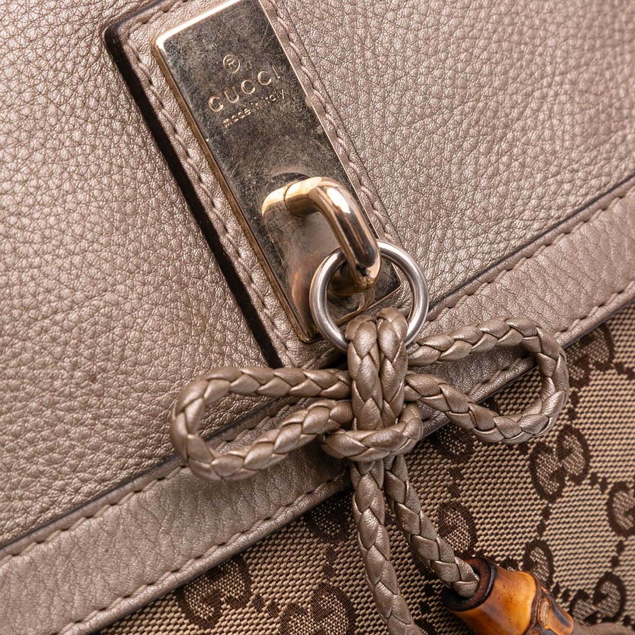 Gucci GG Canvas Bella Flap Satchel Bruin