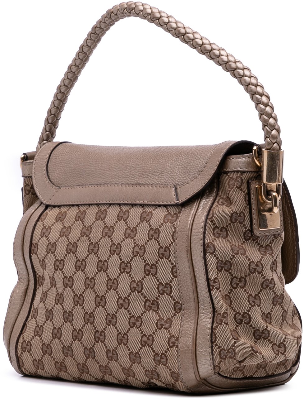 Gucci GG Canvas Bella Flap Satchel Bruin