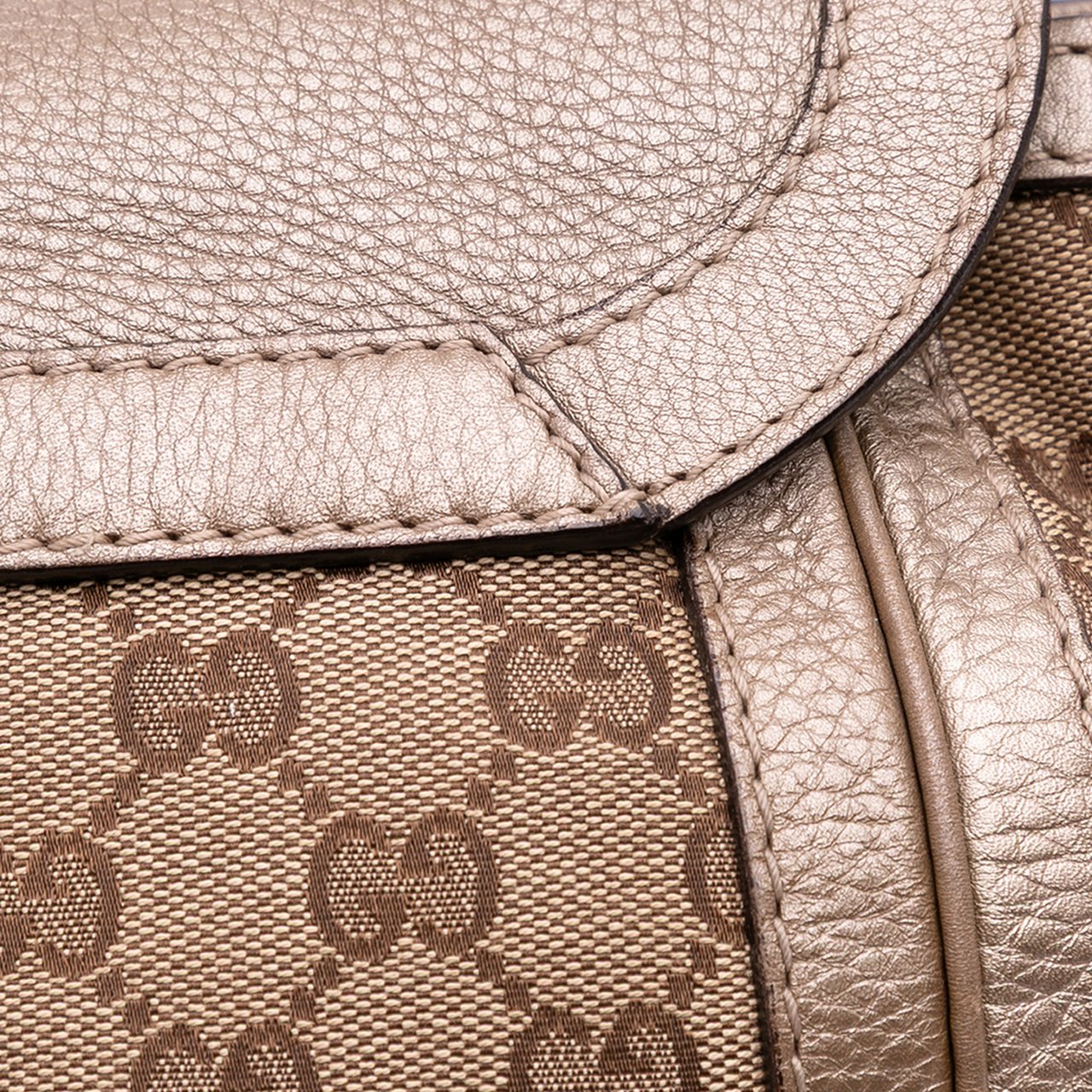 Gucci GG Canvas Bella Flap Satchel Bruin