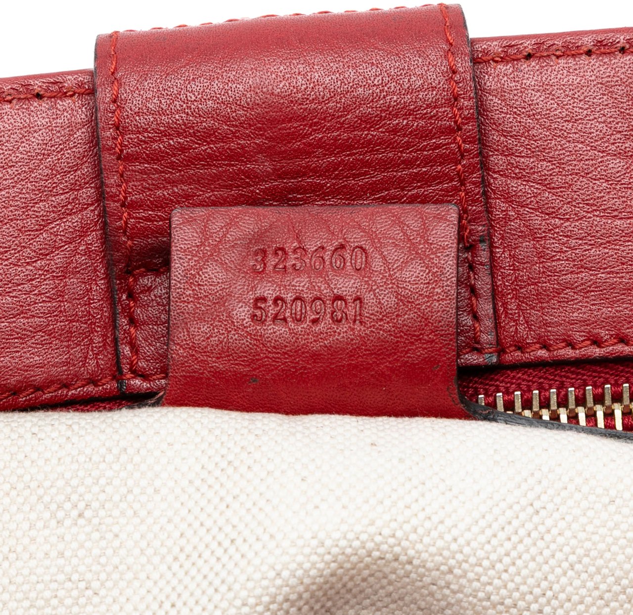 Gucci Medium Calfskin Bamboo Shopper Satchel Rood