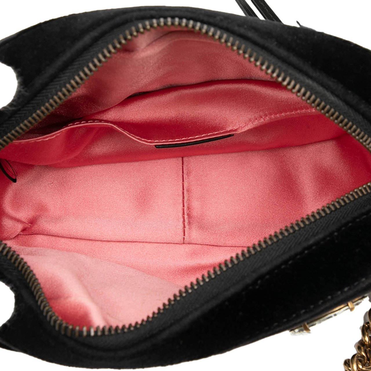 Gucci Mini GG Marmont Crystal Embellished Matelasse Velvet Crossbody Zwart