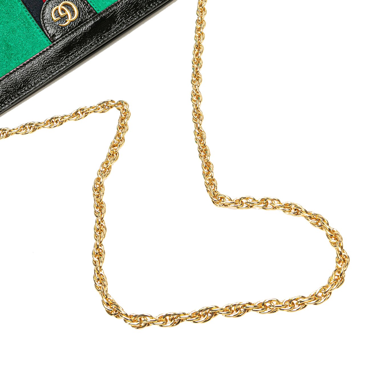 Gucci Small Suede Ophidia Chain Crossbody Groen