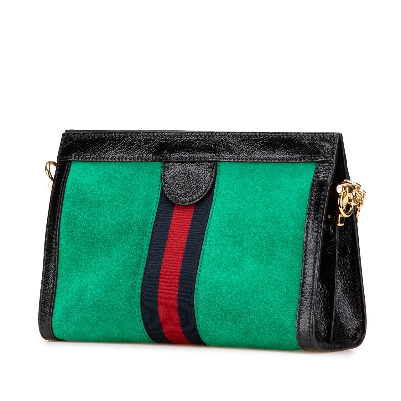 Gucci Small Suede Ophidia Chain Crossbody Groen