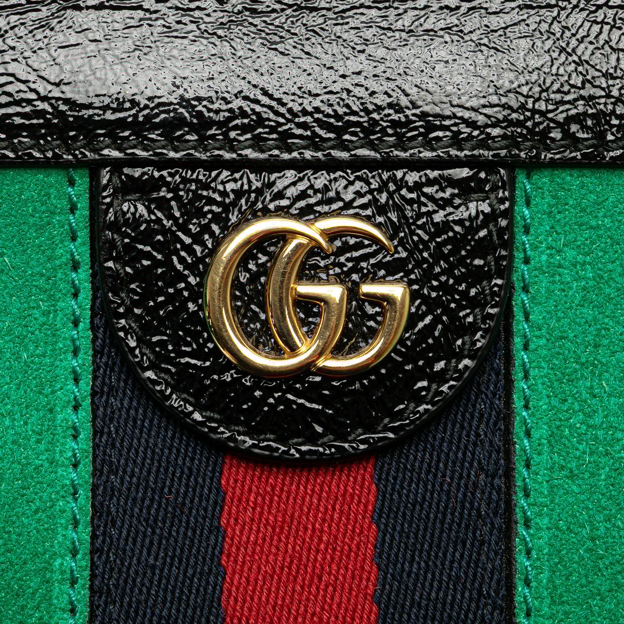 Gucci Small Suede Ophidia Chain Crossbody Groen
