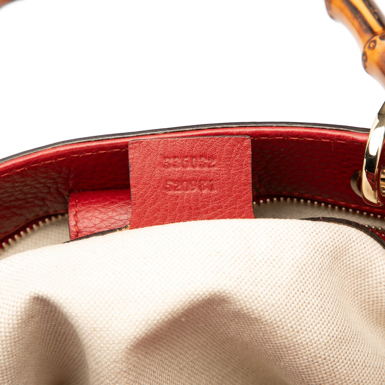 Gucci Small Calfskin Bamboo Shopper Satchel Rood