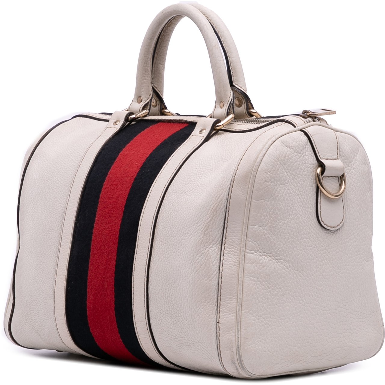 Gucci Medium Calfskin Web Joy Boston Bag Wit