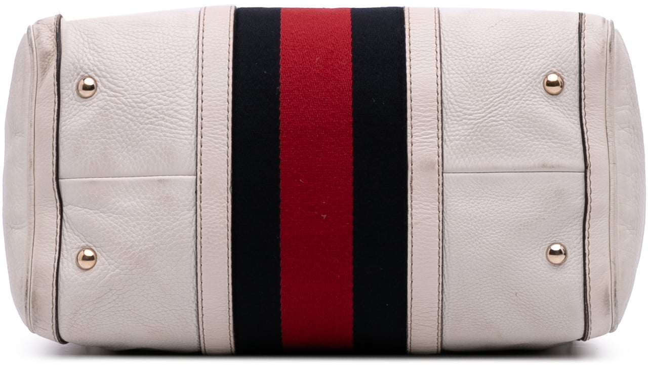 Gucci Medium Calfskin Web Joy Boston Bag Wit