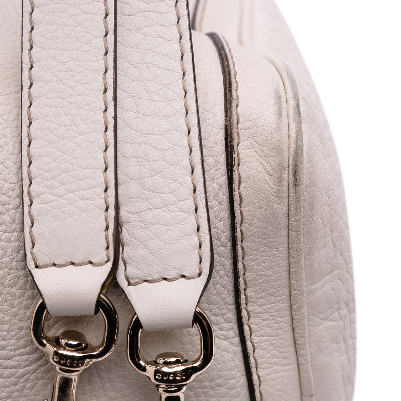Gucci Medium Calfskin Web Joy Boston Bag Wit