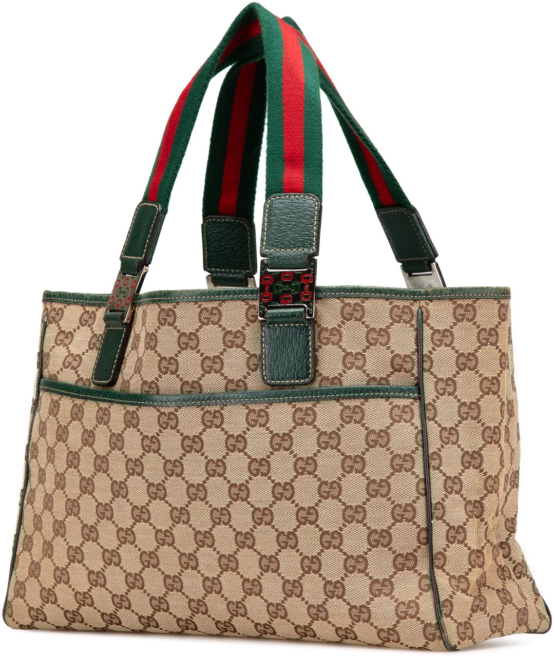 Gucci GG Canvas Web Pop Tote Bruin