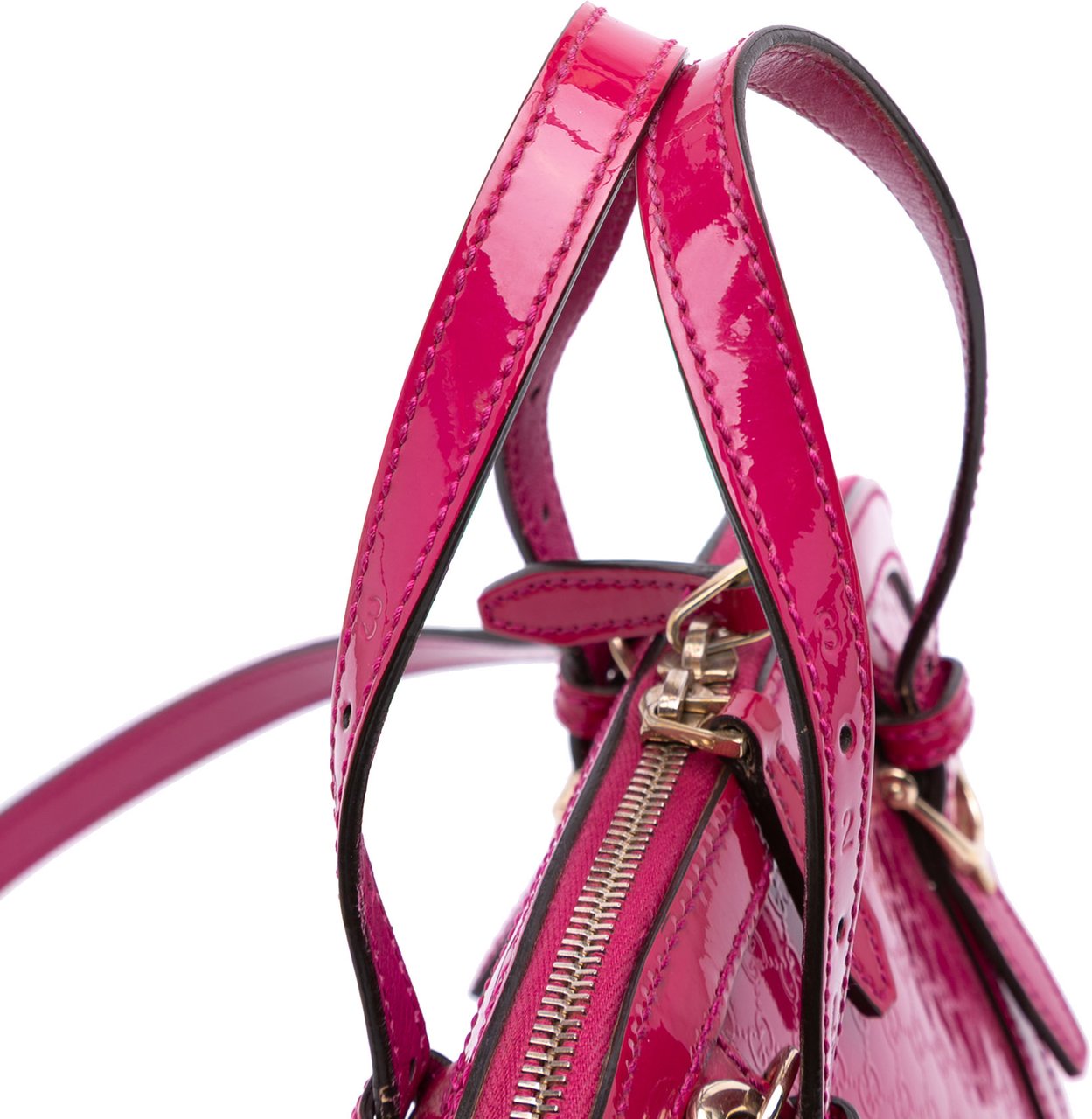 Gucci Medium Microguccissima Patent Nice Dome Satchel Roze